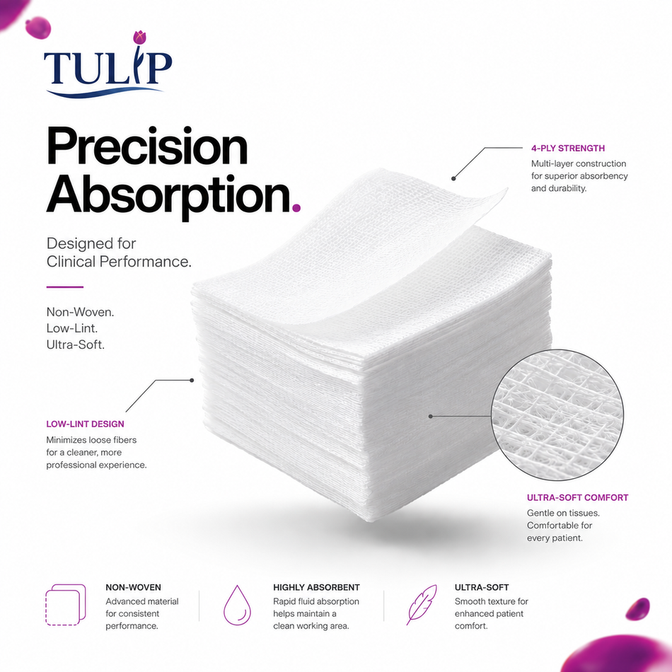 200 TULIP 2x2 Non-Sterile Gauze Sponges 4-Ply