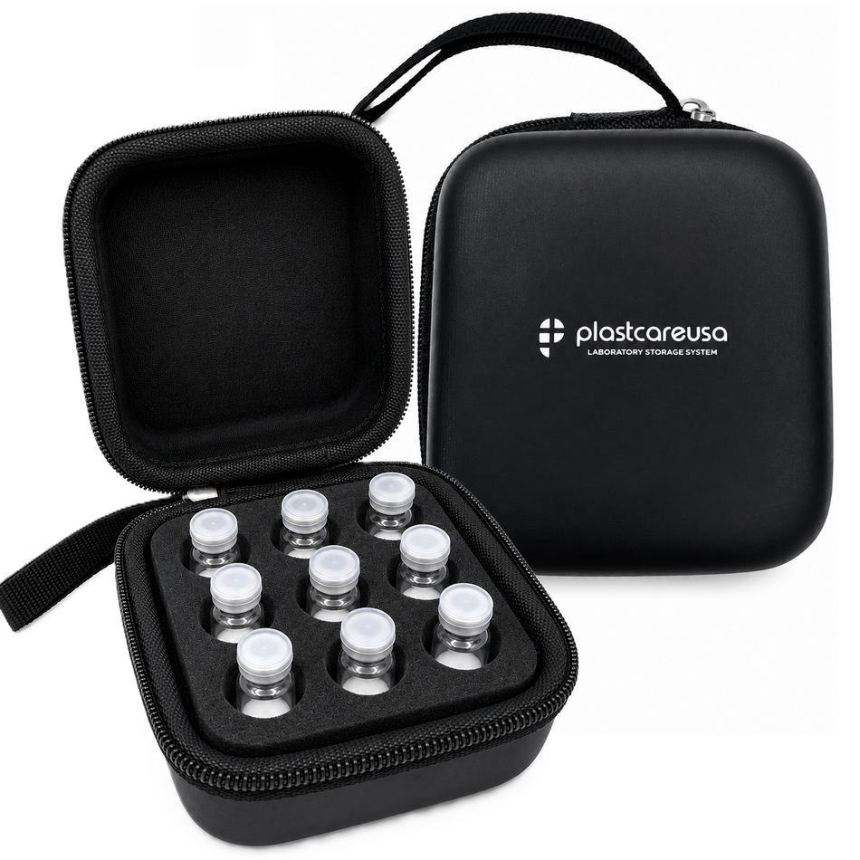 9 Vial Medical Storage Case for 3ml Vials | Hard Shell Protective Carry Case