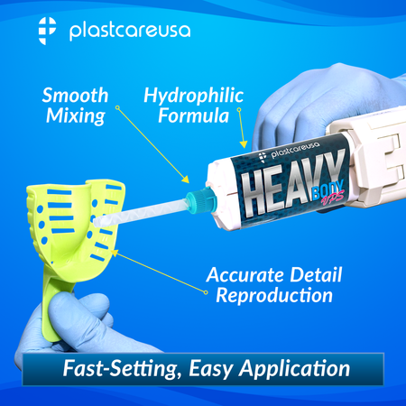 4 x VPS Heavy Body Regular Set Impression Material 50 mL Cartridges, Dental PVS - side view | DoctorSupplies.com