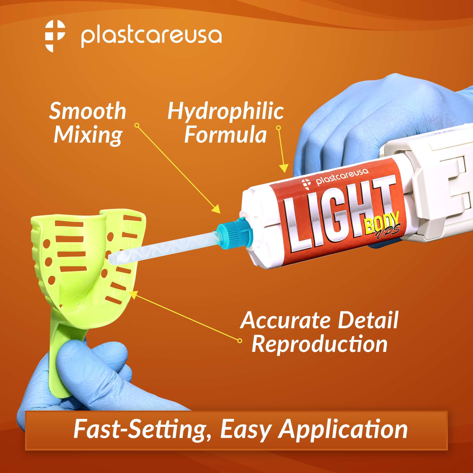 4 x VPS Light Body Regular Set Impression Material 50 mL Cartridges, Dental PVS - side view | DoctorSupplies.com