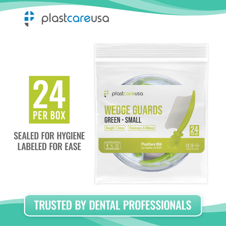 Orange Wedge Guards Medium 24/Box – PlastCare USA Dental Shields - packaging | DoctorSupplies.com