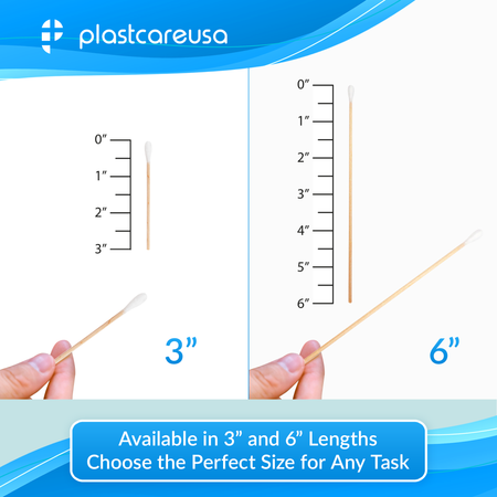 6" Cotton Tip Applicators - PlastCare USA - Box of 1000 - packaging | DoctorSupplies.com