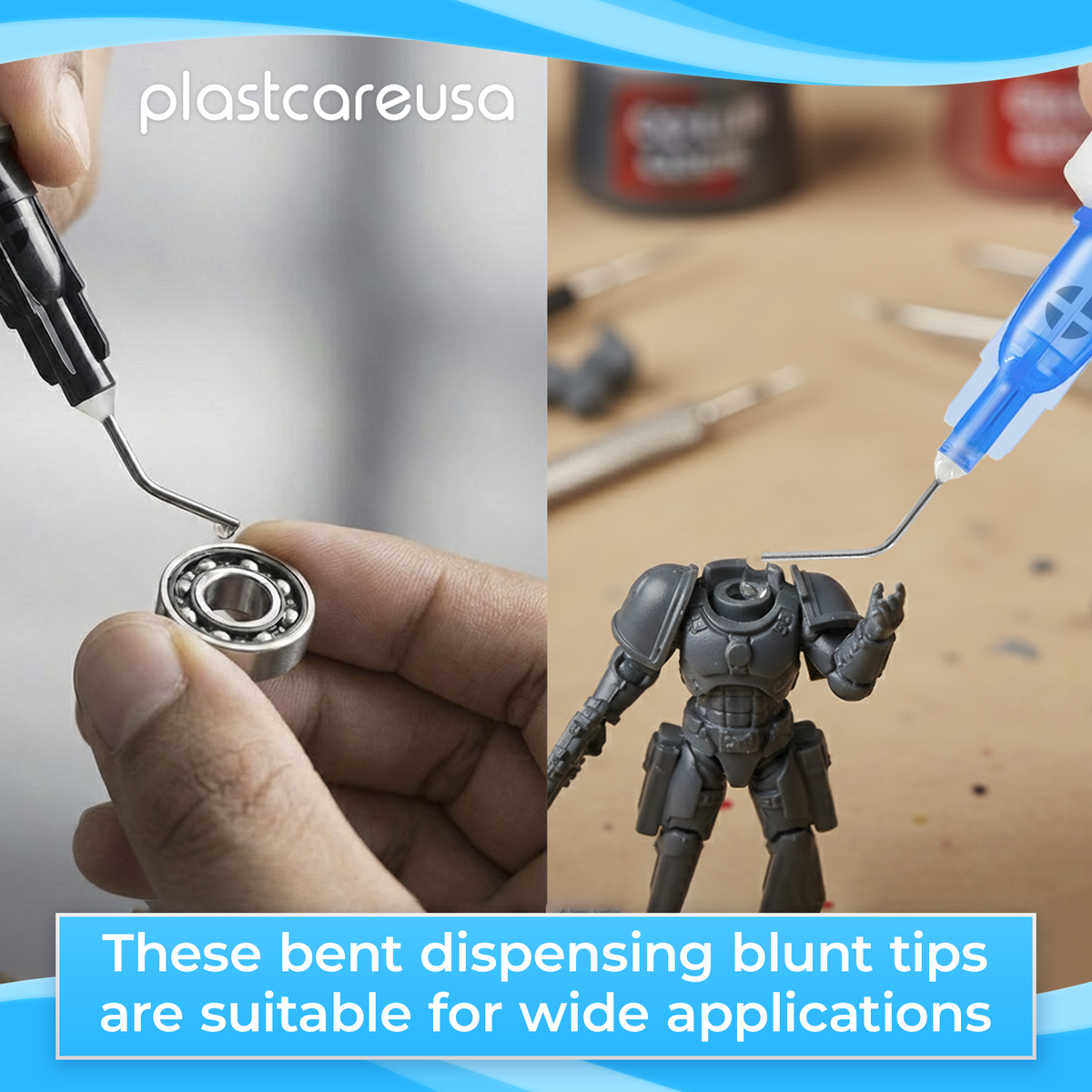 PlastCare USA Grey Flow Pre-Bent Applicator Tips 27G 100/Bag - packaging | DoctorSupplies.com