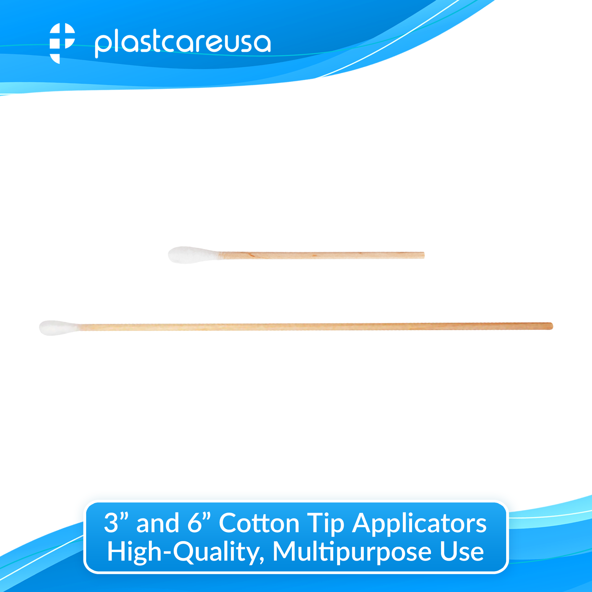 3" Cotton Tip Applicators by PlastCare USA - Box of 1000 - in use | DoctorSupplies.com