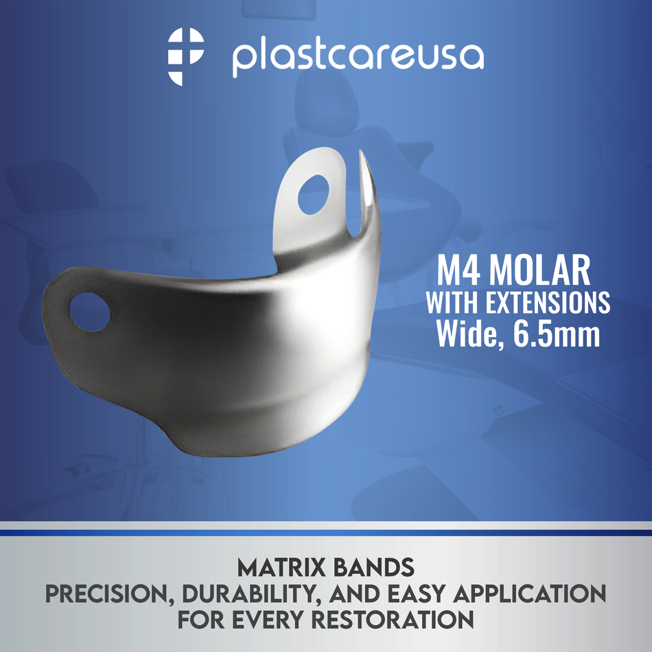 6.5mm M4 Molar w/ Extension Dental Metal Matrices Sectional Matrix Refill Soft Band (50 Per Pack) - My DDS Supply