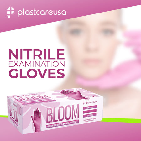 1000 SMALL Pink Nitrile Exam Premium Gloves (Powder & Latex Free), PlastCare USA Bloom - My DDS Supply