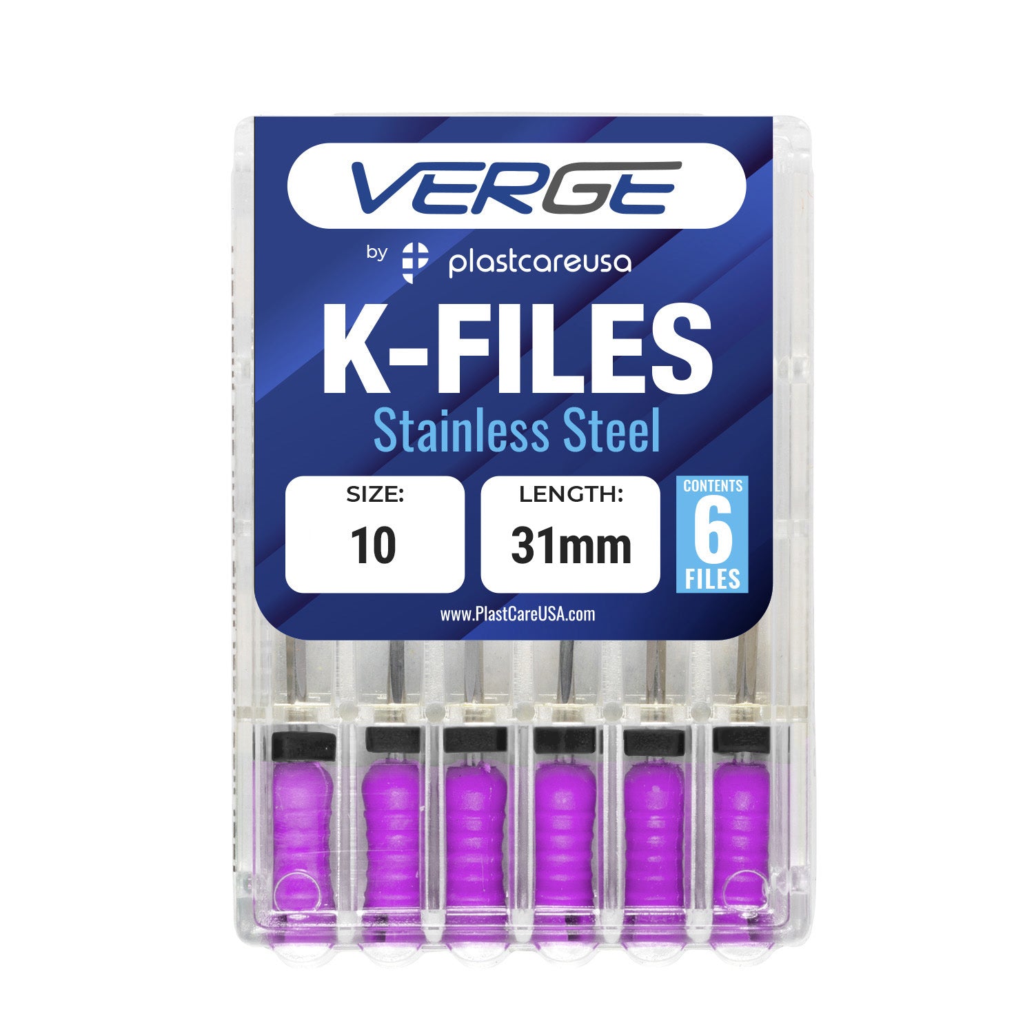 Size 10 31mm Endo K-Files, Stainless Steel (Pack of 6) | DoctorSupplies.com