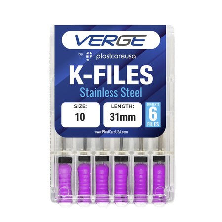 Size 10 31mm Endo K-Files, Stainless Steel (Pack of 6) | DoctorSupplies.com
