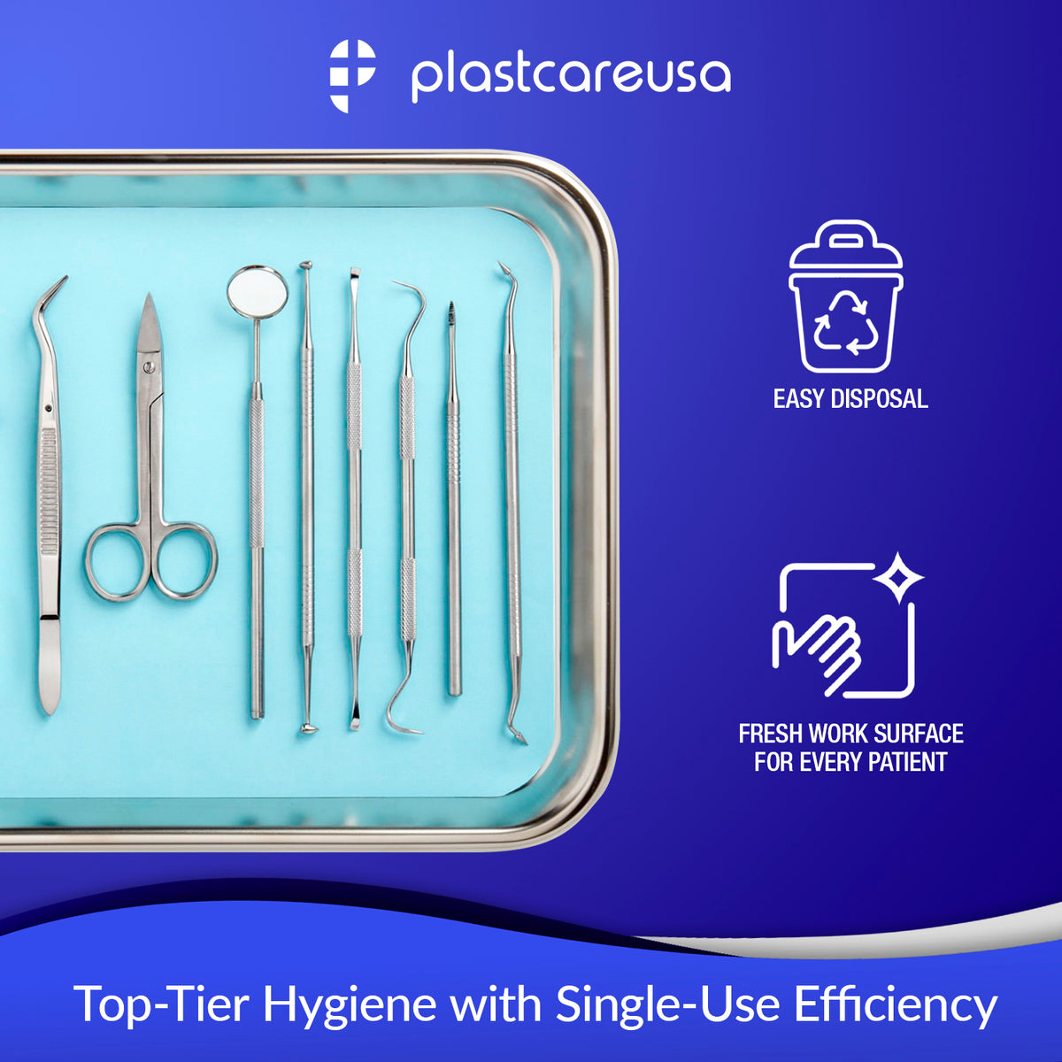 Blue Paper Tray Covers for Ritter Size "B" Trays, 8.25 "x 12.25" (Case of 1000) - front view | DoctorSupplies.com