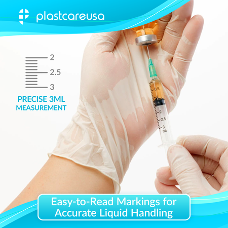 3ml Luer Lock Syringes Non-Sterile (100/Box) - Dental - side view | DoctorSupplies.com