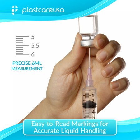 6ml Luer Lock Syringes Non-Sterile 100-Pack | Bulk Medical - side view | DoctorSupplies.com