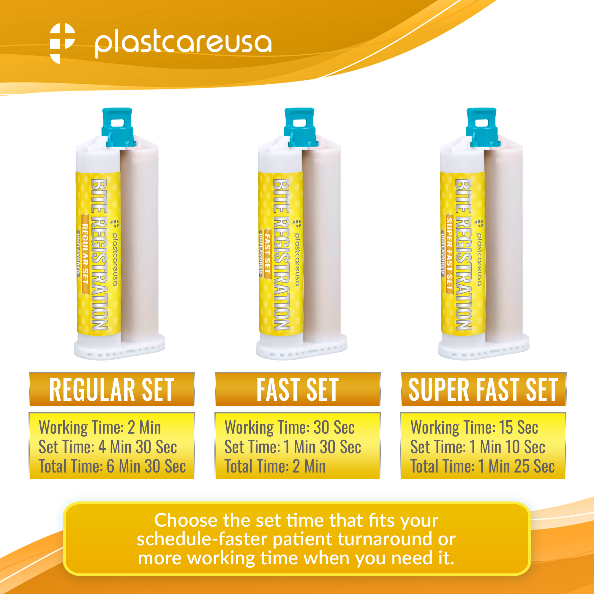 PlastCare USA Bite Registration Material 50ml 2-Pack Unflavored - back view | DoctorSupplies.com