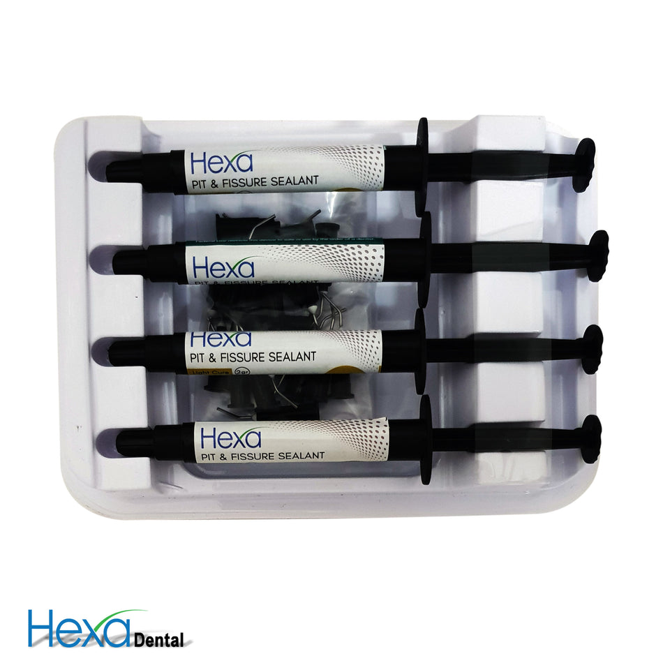 Hexa Pit & Fissure Sealant Kit - Opaque (4 Syringes, 20 Tips) - front view | DoctorSupplies.com