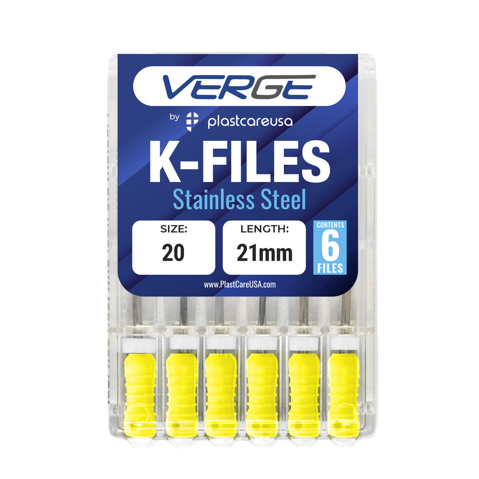 Size 20 Endodontic K-Files 21mm | Stainless Steel (6/Pack) | DoctorSupplies.com