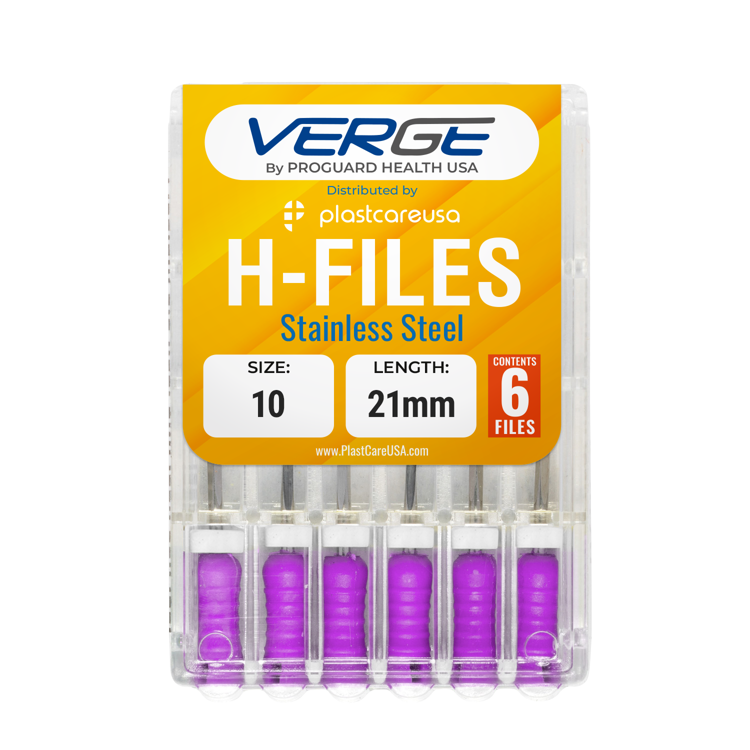 21mm Size 10 H Files Hedstrom Endodontic Stainless Steel Dental Root Canal Files (Pack of 6) - My DDS Supply