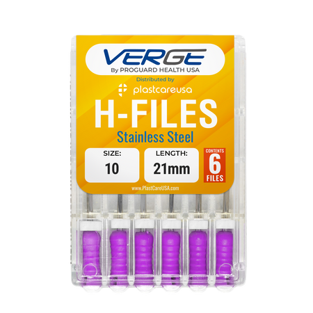 21mm Size 10 H Files Hedstrom Endodontic Stainless Steel Dental Root Canal Files (Pack of 6) - My DDS Supply