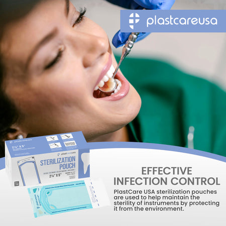 200 Self-Sealing Sterilization Pouches 2.25x4 - PlastCare USA - in use | DoctorSupplies.com