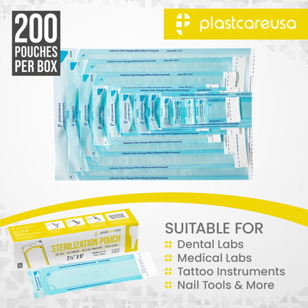 200 Self-Sealing Sterilization Pouches 2.25x8" Autoclave - packaging | DoctorSupplies.com