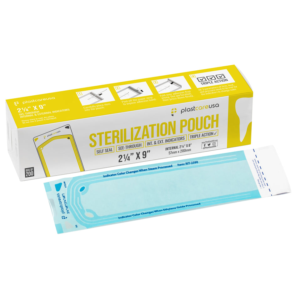 200 Self-Sealing Sterilization Pouches 2.25x8" Autoclave | DoctorSupplies.com