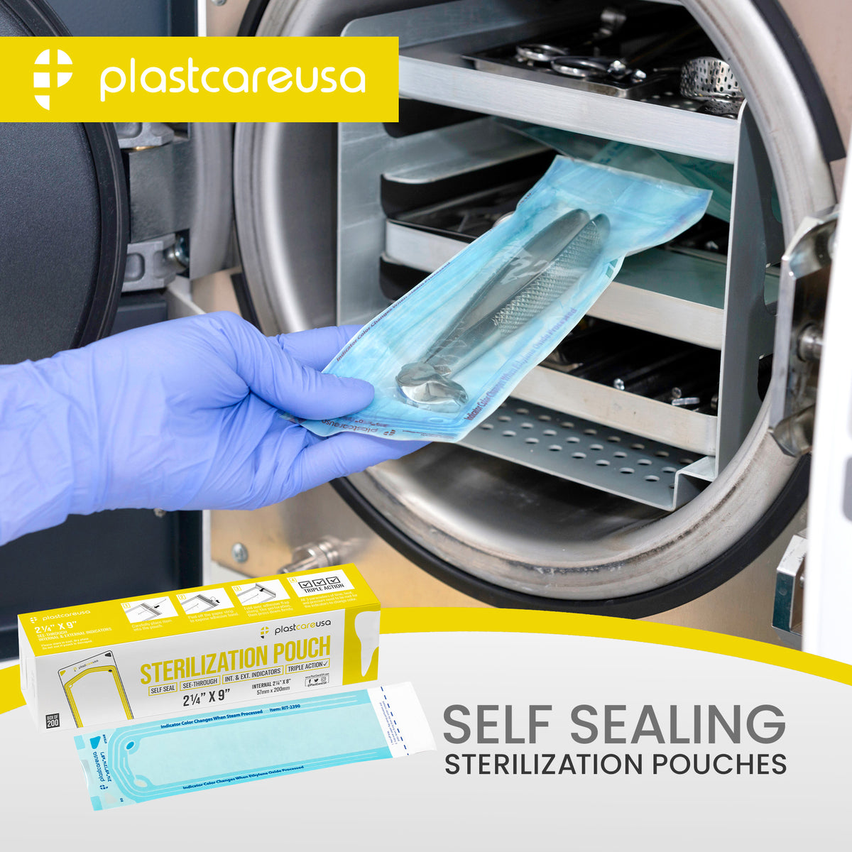 200 Self-Sealing Sterilization Pouches 2.25x8" Autoclave - view 8 | DoctorSupplies.com