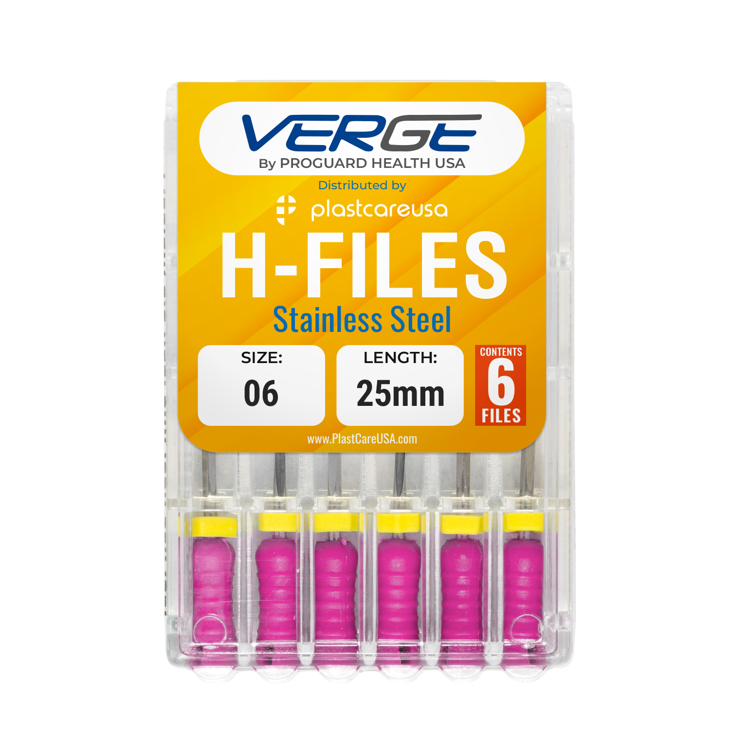 25mm Size 6 H Files Hedstrom Endodontic Stainless Steel Dental Root Canal Files (Pack of 6) - My DDS Supply