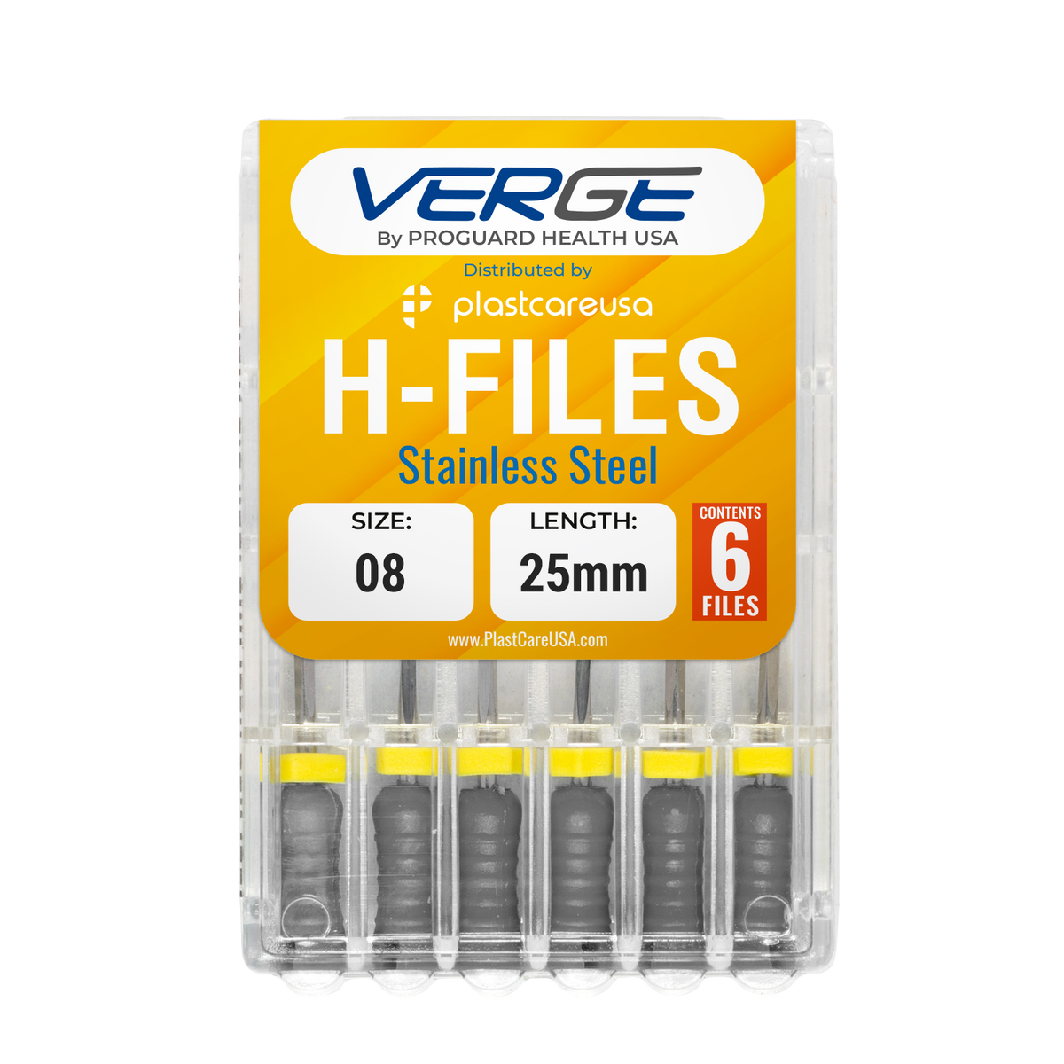 25mm Size 8 H Files Hedstrom Endodontic Stainless Steel Dental Root Canal Files (Pack of 6) - My DDS Supply