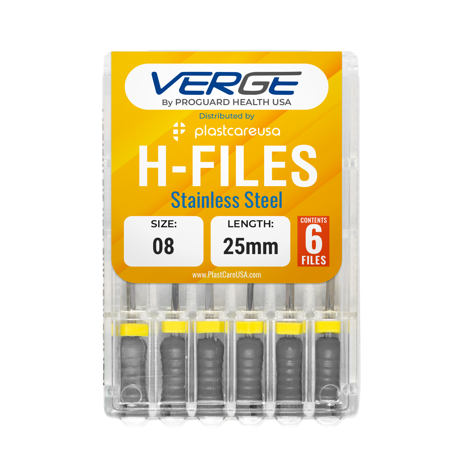25mm Size 8 H Files Hedstrom Endodontic Stainless Steel Dental Root Canal Files (Pack of 6) - My DDS Supply