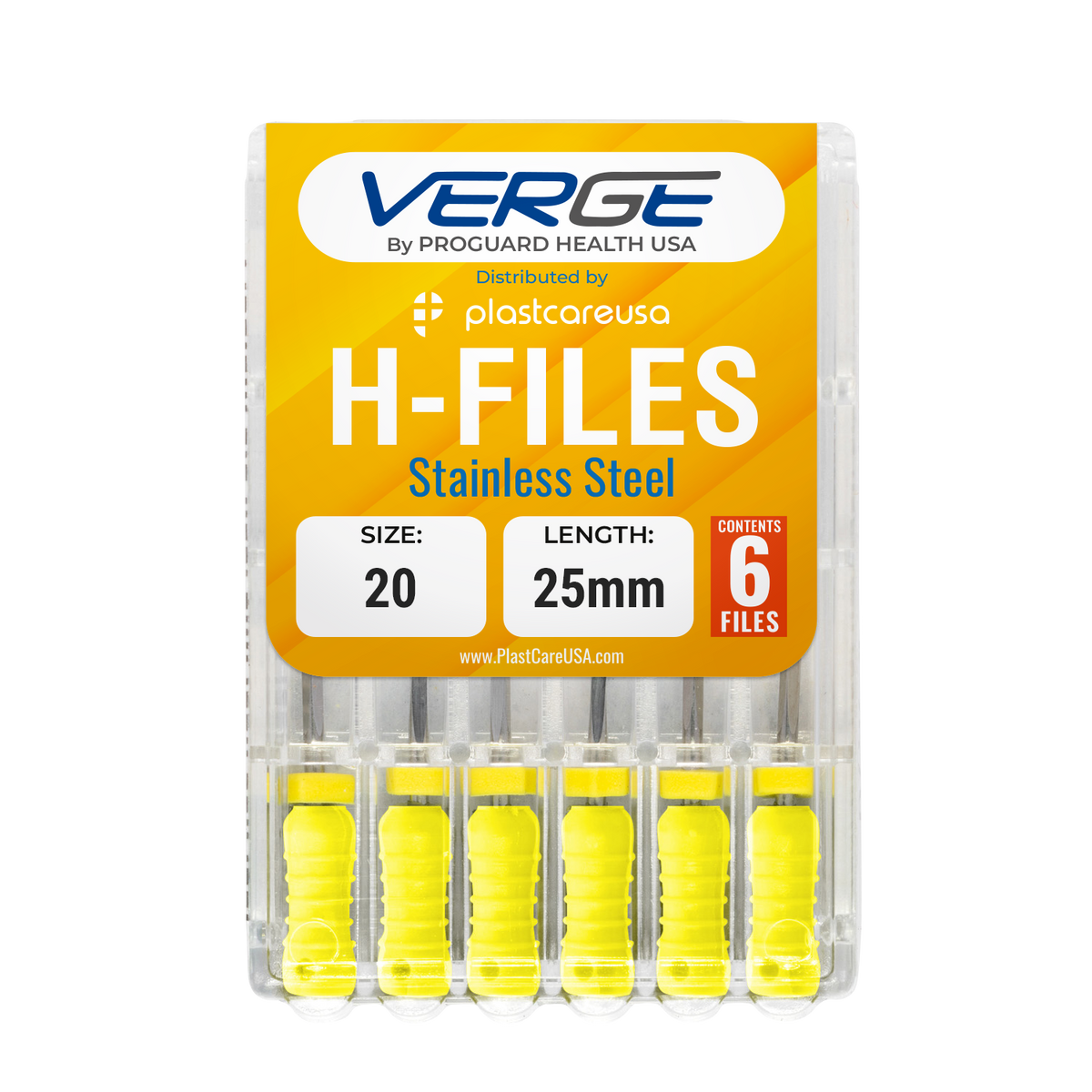 25mm Size 20 H Files Hedstrom Stainless Steel Root Canal (6pk) | DoctorSupplies.com