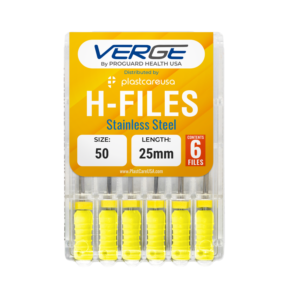 25mm Size 50 H Files Hedstrom Endodontic Stainless Steel Dental Root Canal Files (Pack of 6) - My DDS Supply