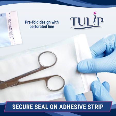 TULIP Self-Sealing Sterilization Pouches 2.75"x10" (200/Box) - side view | DoctorSupplies.com