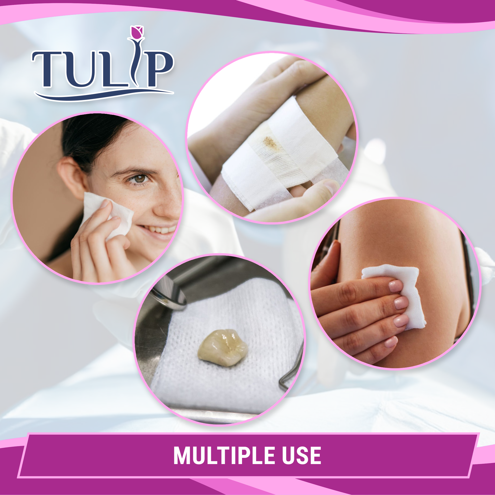 TULIP 4x4 Non-Sterile Gauze Sponges 4-Ply (2000 Count) - side view | DoctorSupplies.com