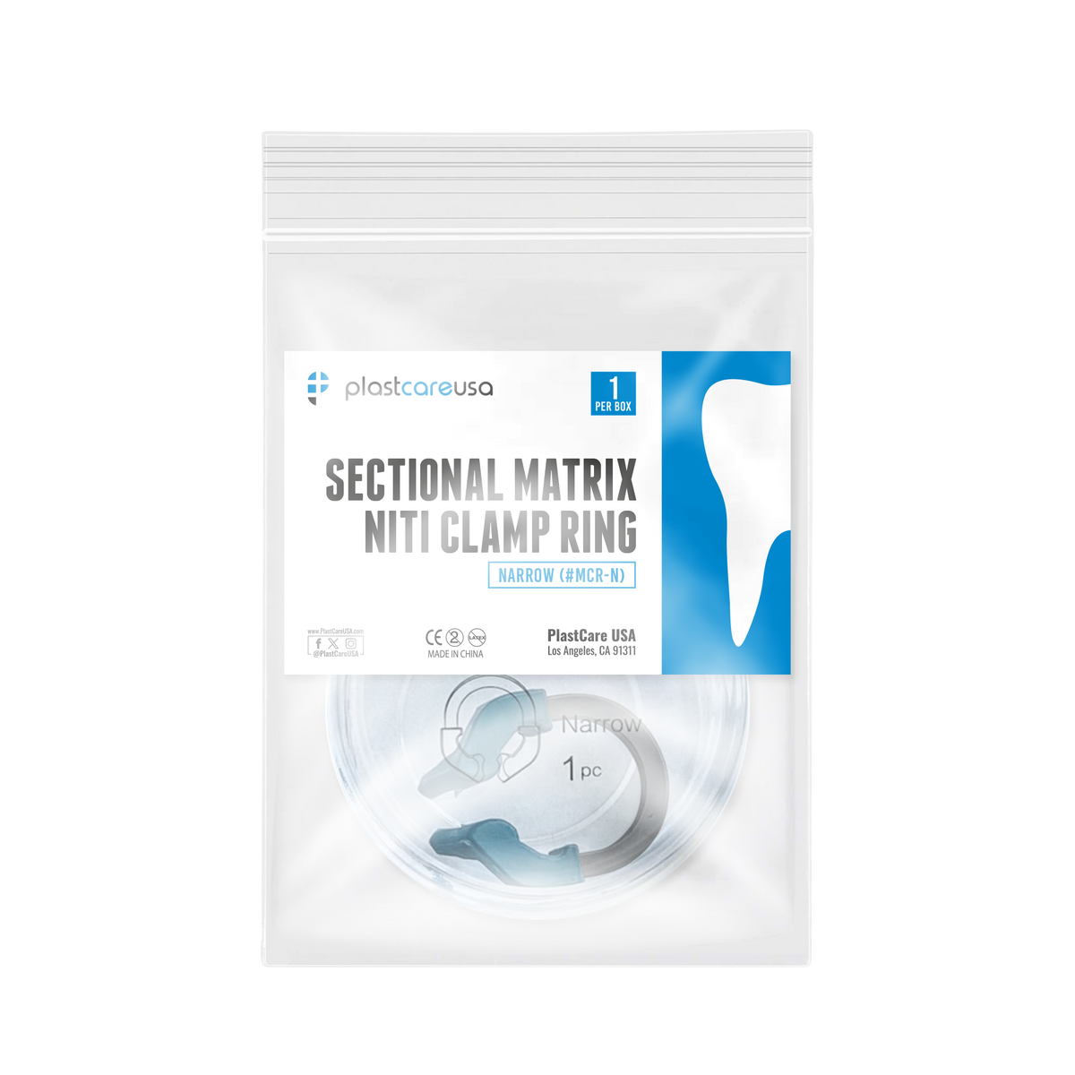 Narrow Nickel Titanium Dental Matrix Ring Refills - back view | DoctorSupplies.com