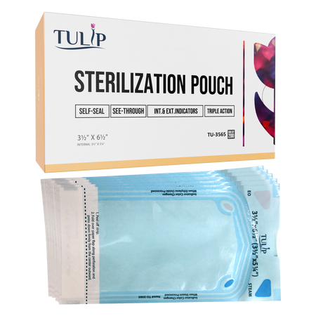 TULIP Self-Sealing Sterilization Pouches 3.5x5.25" - 200 Pack - front view | DoctorSupplies.com