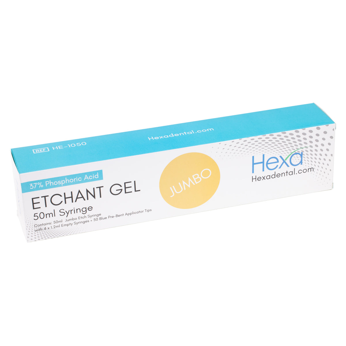 Hexa Jumbo Etchant Gel 37% Phosphoric Acid Refill  (1 x 50 mL Syringe + 50 Tips & 4 Syringes) - My DDS Supply