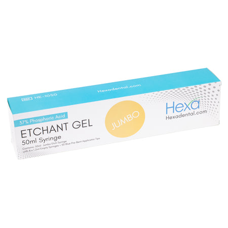 Hexa Jumbo Etchant Gel 37% Phosphoric Acid Refill  (1 x 50 mL Syringe + 50 Tips & 4 Syringes) - My DDS Supply