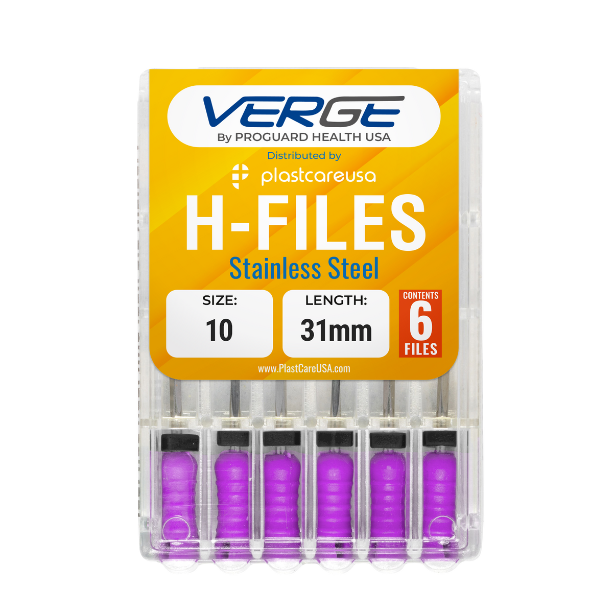 31mm Size 10 H Files Hedstrom Endodontic Stainless Steel Dental Root Canal Files (Pack of 6) | DoctorSupplies.com