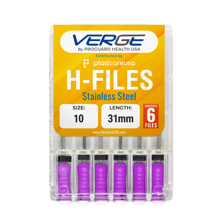 31mm Size 10 H Files Hedstrom Endodontic Stainless Steel Dental Root Canal Files (Pack of 6) | DoctorSupplies.com