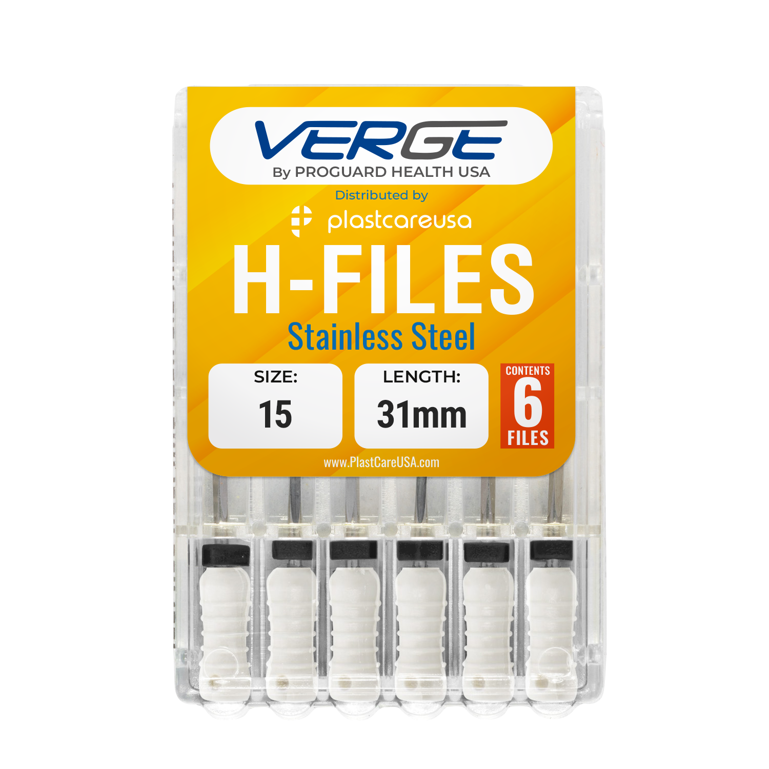31mm Size 15 H Files Hedstrom Endodontic Stainless Steel Dental Root Canal Files (Pack of 6) | DoctorSupplies.com
