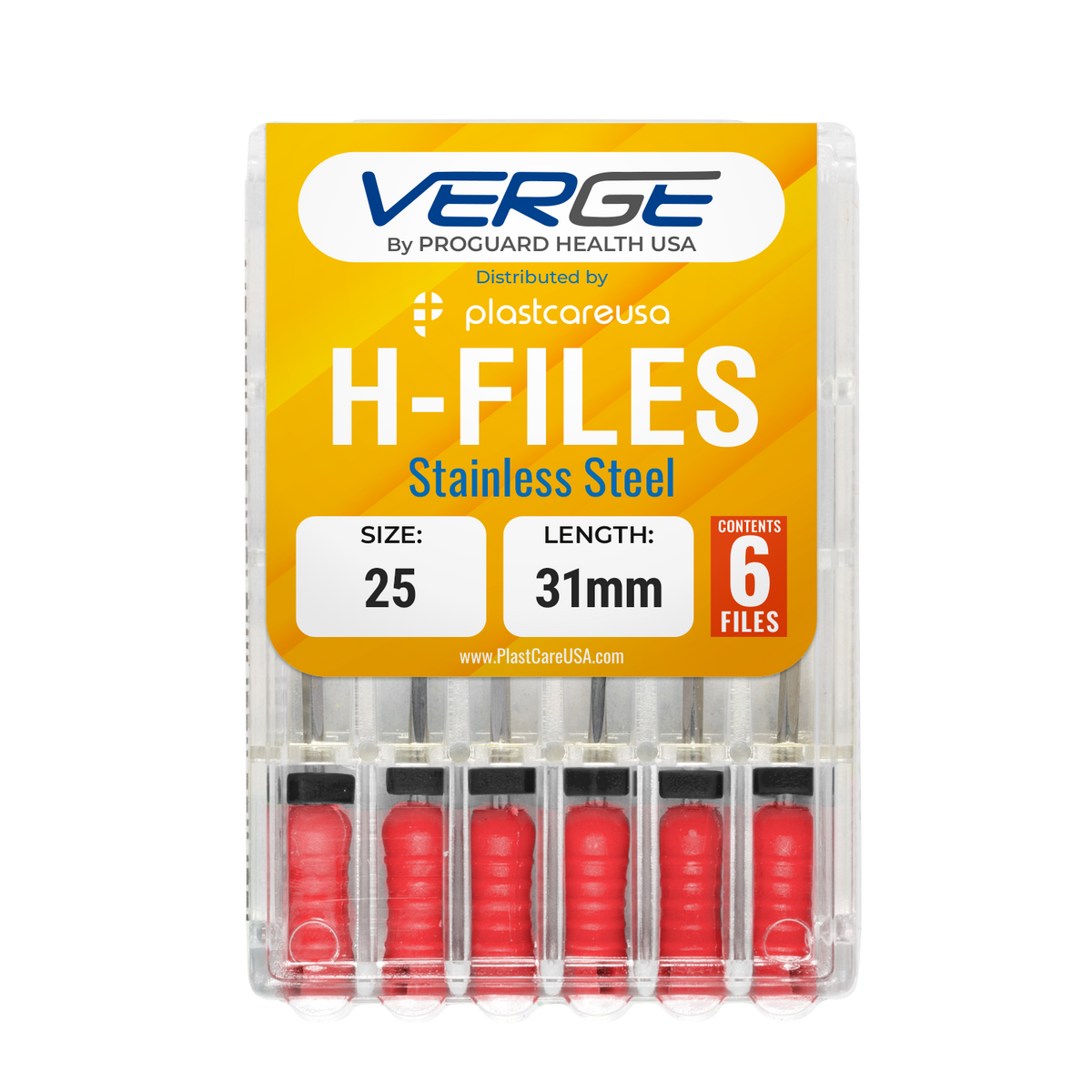 31mm Size 25 H Files Hedstrom Endodontic Stainless Steel Dental Root Canal Files (Pack of 6) | DoctorSupplies.com