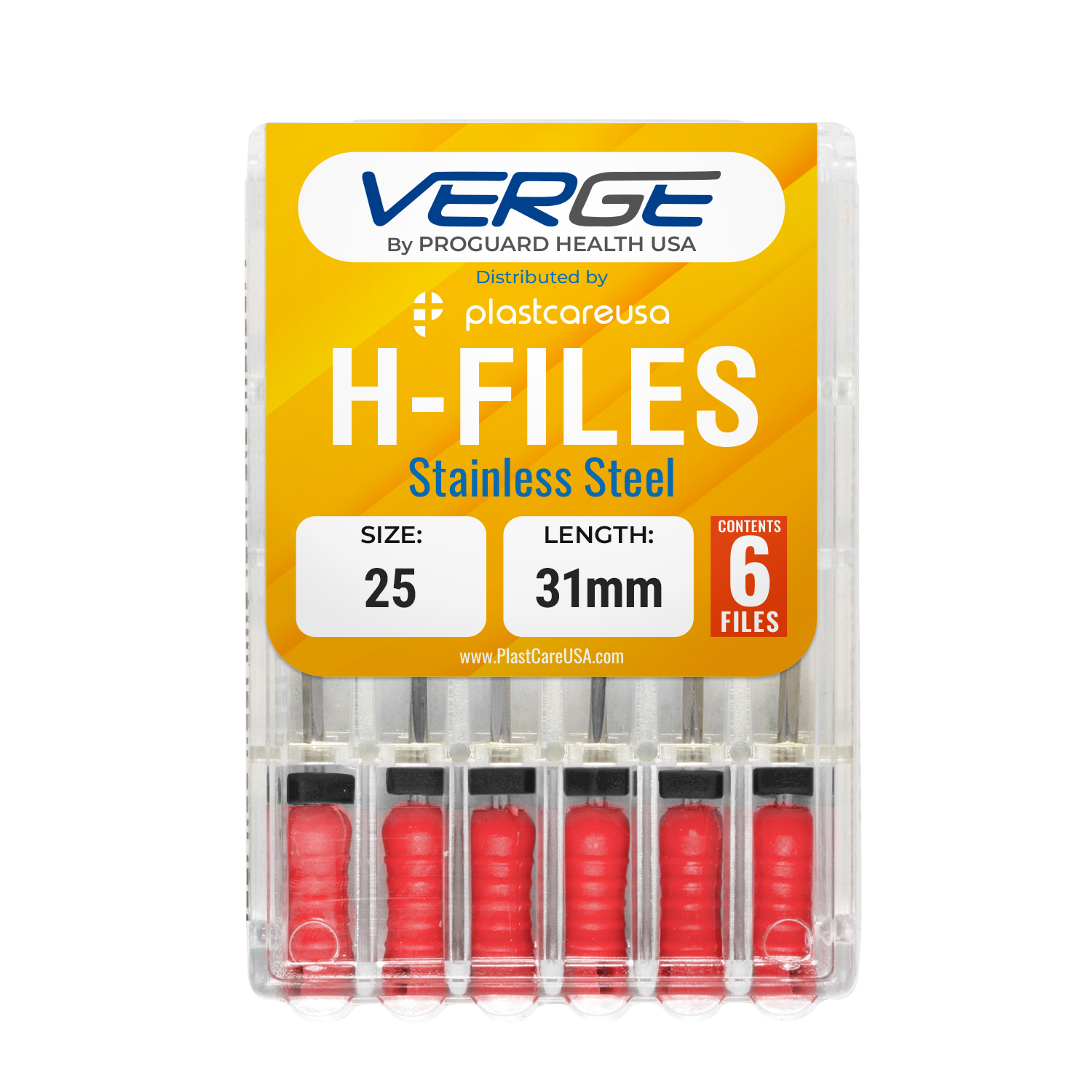 31mm Size 25 H Files Hedstrom Endodontic Stainless Steel Dental Root Canal Files (Pack of 6) | DoctorSupplies.com
