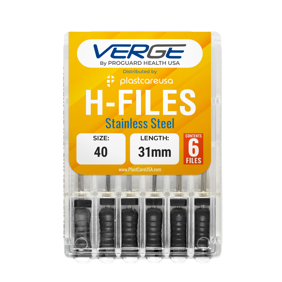 31mm Size 40 H Files Hedstrom Endodontic Stainless Steel Dental Root Canal Files (Pack of 6) | DoctorSupplies.com