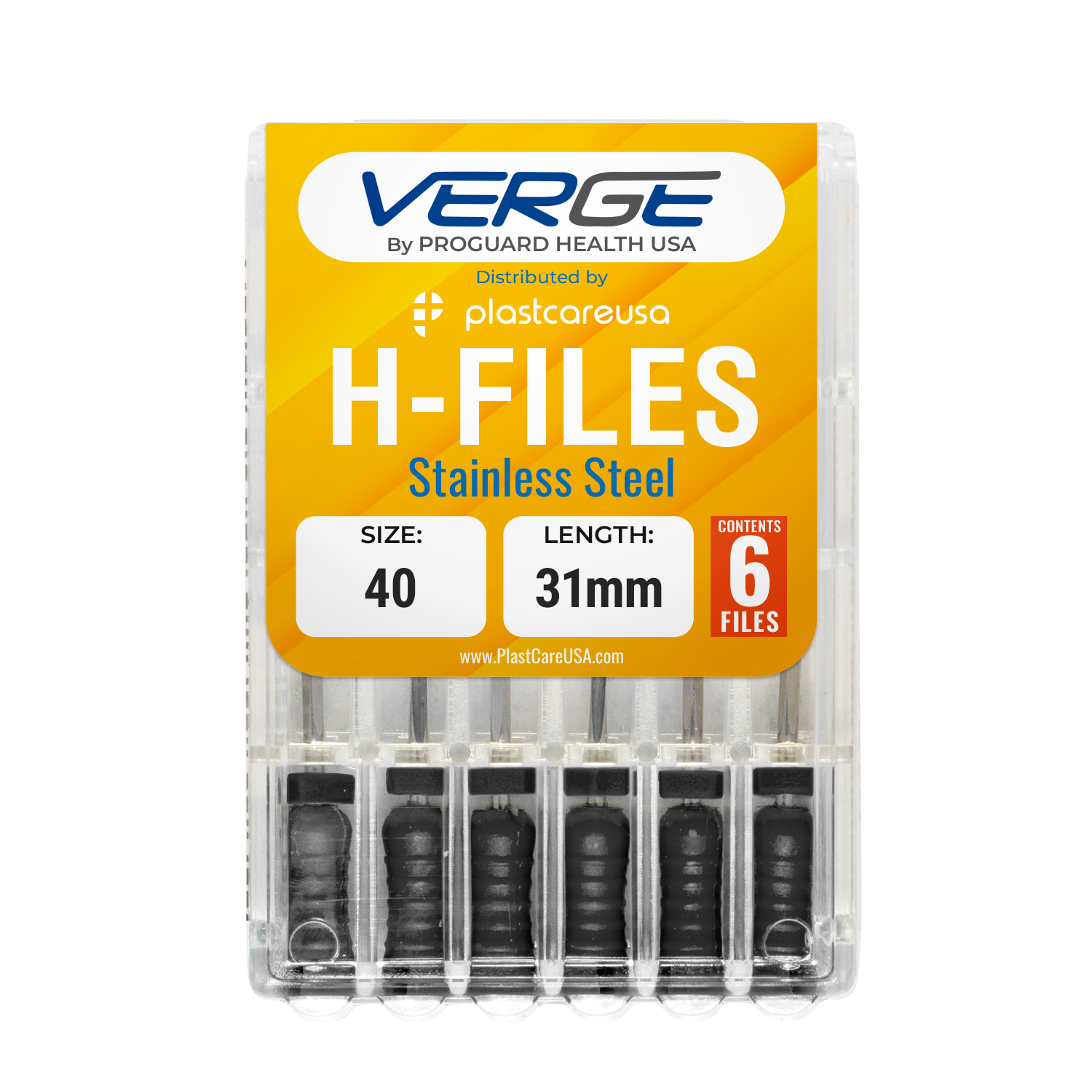 31mm Size 40 H Files Hedstrom Endodontic Stainless Steel Dental Root Canal Files (Pack of 6) | DoctorSupplies.com