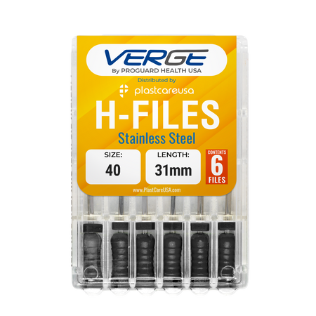 31mm Size 40 H Files Hedstrom Endodontic Stainless Steel Dental Root Canal Files (Pack of 6) | DoctorSupplies.com
