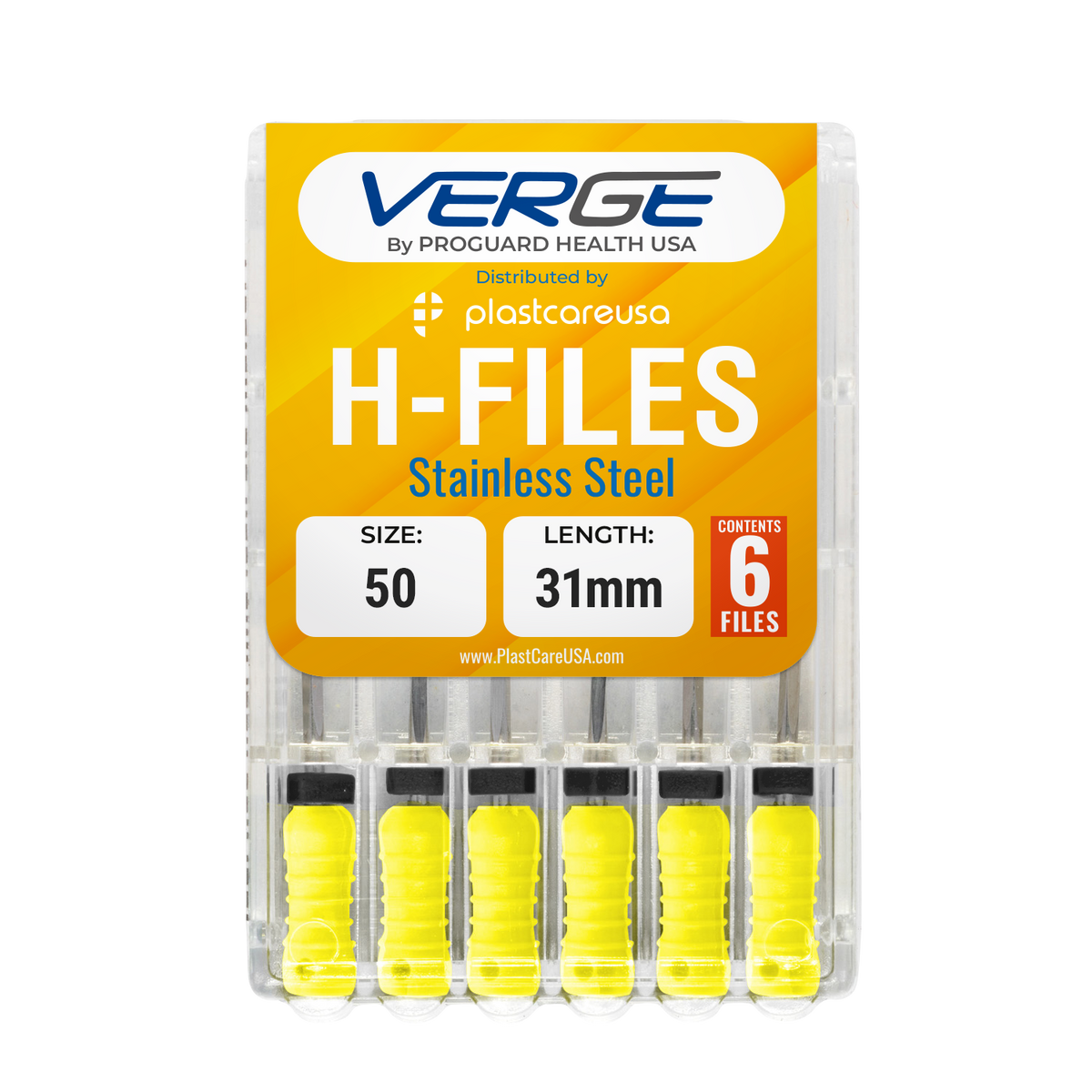 31mm Size 50 H Files Hedstrom Endodontic Stainless Steel Dental Root Canal Files (Pack of 6) | DoctorSupplies.com