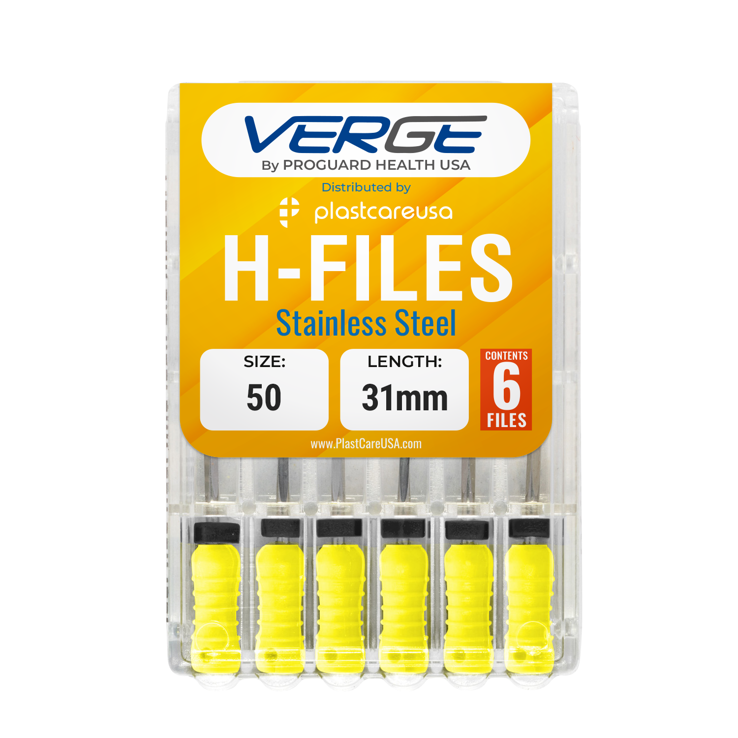 31mm Size 50 H Files Hedstrom Endodontic Stainless Steel Dental Root Canal Files (Pack of 6) | DoctorSupplies.com