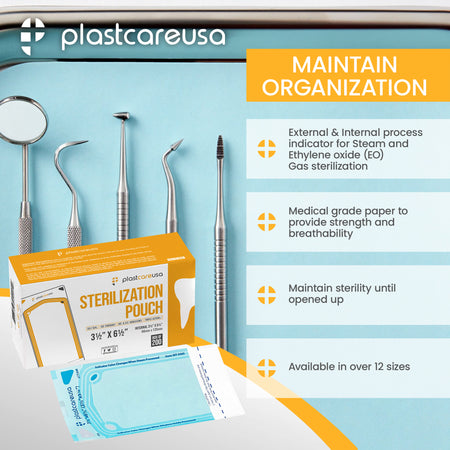 PlastCare USA Self-Seal Sterilization Pouches 3.5x5.25" 200ct - detail view | DoctorSupplies.com