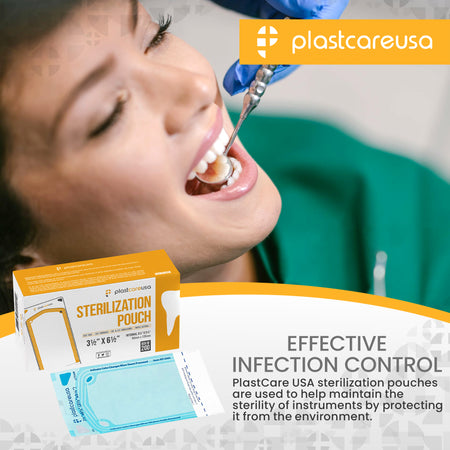 PlastCare USA Self-Seal Sterilization Pouches 3.5x5.25" 200ct - in use | DoctorSupplies.com