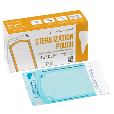 PlastCare USA Self-Seal Sterilization Pouches 3.5x5.25" 200ct | DoctorSupplies.com