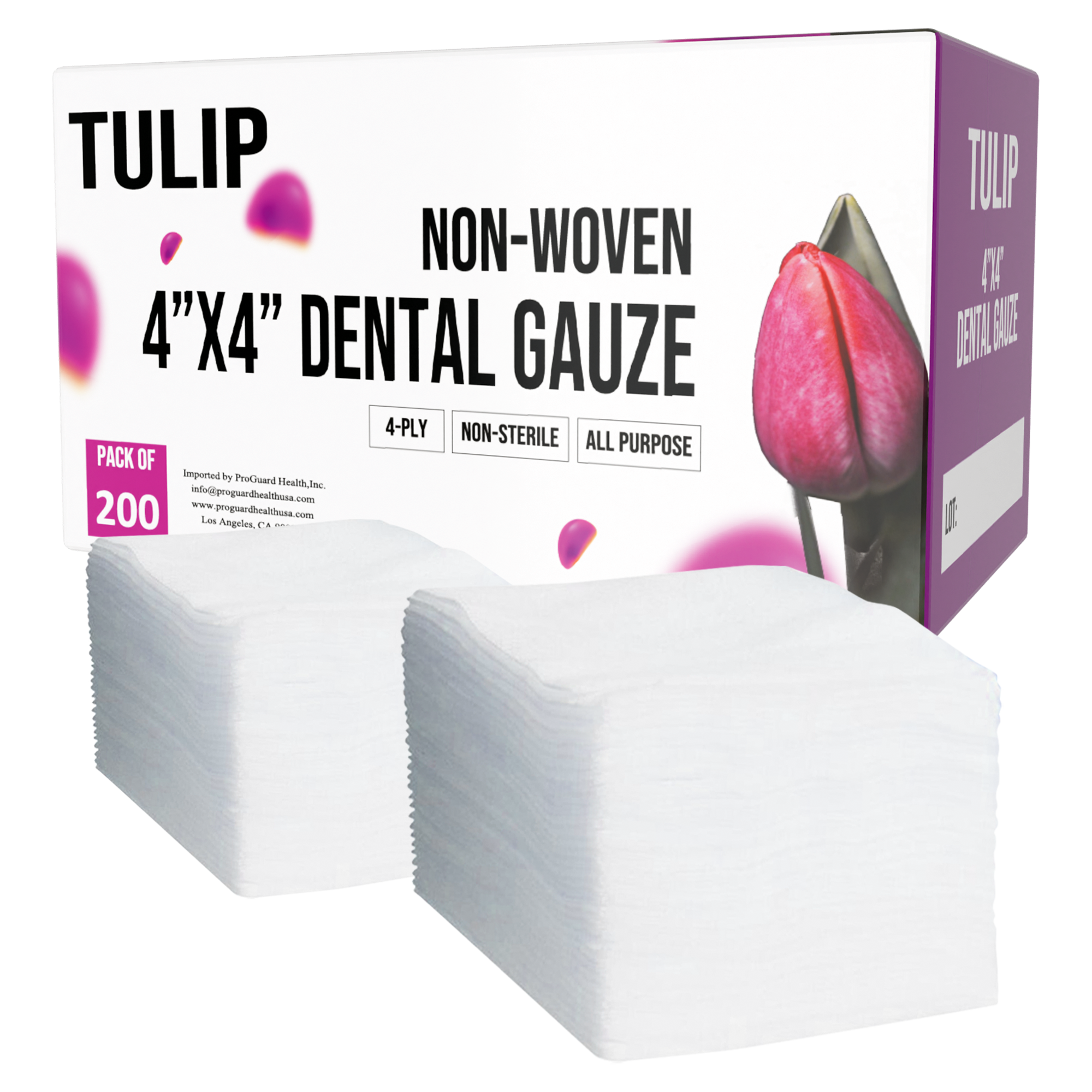 TULIP 4x4 Non-Sterile Gauze Sponges 4-Ply (2000 Count) | DoctorSupplies.com