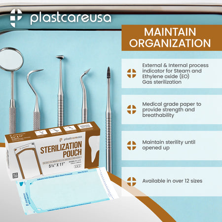 200 Self-Sealing Sterilization Pouches 5.25x10 - PlastCare USA - detail view | DoctorSupplies.com